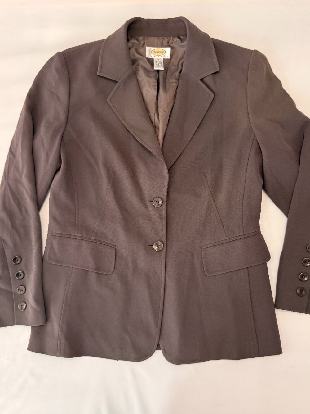 Talbots Petites Size 6 Brown Tailored Blazer Jacket Two Button